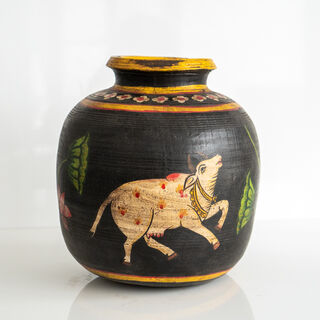 Hand Painted Rural India Water Jar 5