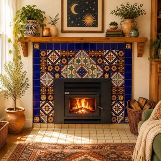 Tiled Fireplace